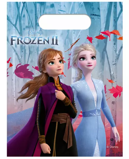 6 plastikowych toreb na prezenty Frozen 2™ 23 x 16,5 cm
