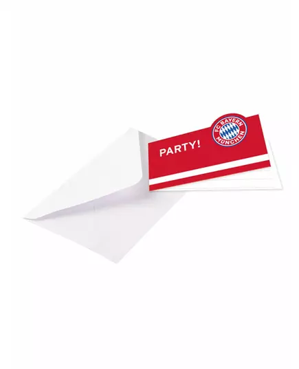 8 kart zaproszeń FC Bayern Monachium™ z kopertami 13 x 8 cm