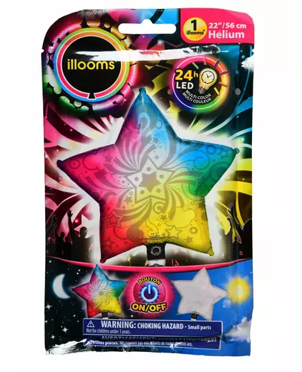 Illooms® 50 cm LED wielokolorowy balon foliowy w kształcie gwiazdy