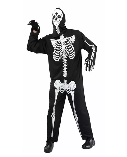 Kostium czarnego szkieletu na Halloween, Rozmiar: Medium/Large