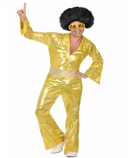 Złoty kostium disco dla mężczyzn, Rozmiar: Medium/Large