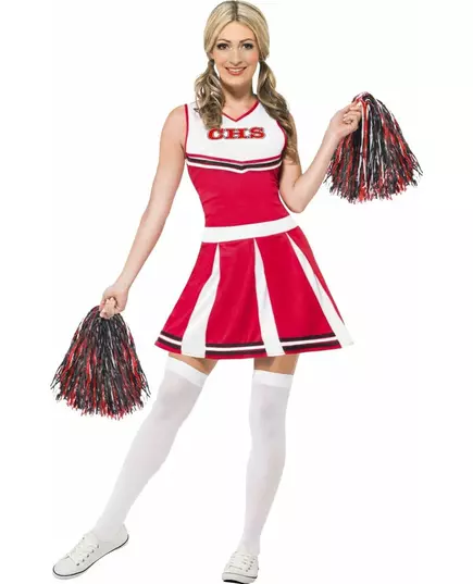 Kostium cheerleaderka biało-czerwona damska, Rozmiar: Small
