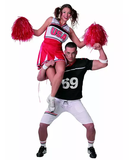 Kostium cheerleaderki z USA dla kobiet, Rozmiar: Large