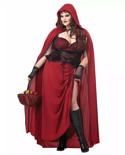 Kostium gotycki Czerwony Kapturek Plus Size dla kobiet, Rozmiar: XX-Large (46/48)