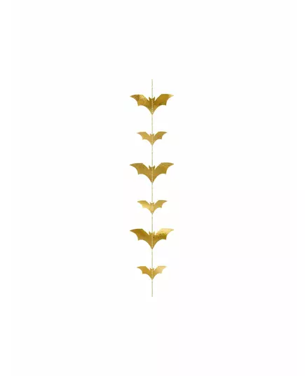 Metaliczna złota girlanda nietoperz 150 x 11 cm