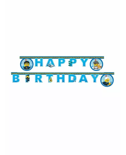 Girlanda papierowa Lego City 'Happy Birthday' 2 m