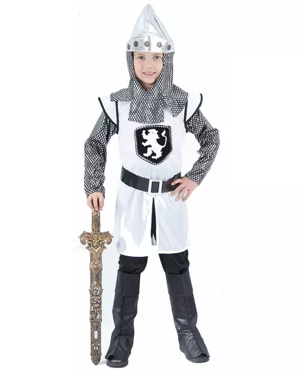 Kostium średniowiecznego rycerza krzyżowca dla chłopca, Rozmiar: 4-6 lat (110-120 cm)