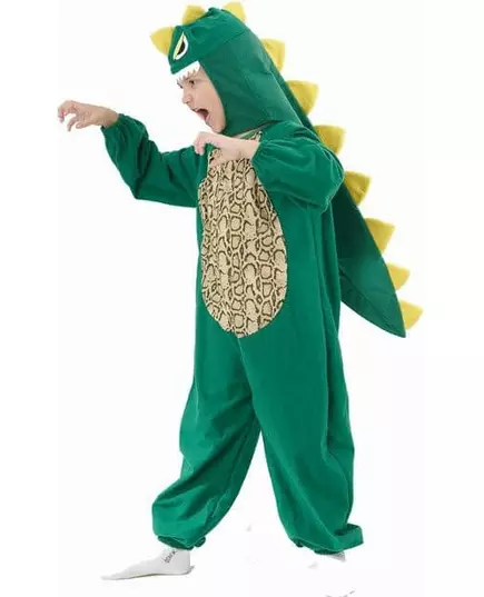 Kostium zielono-żółtego dinozaura dla dzieci, Rozmiar: 4-6 lat (110-120 cm)