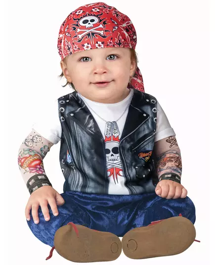 Kostium Mini Biker dla dziecka - Deluxe, Rozmiar: 0-6 miesięcy (58-66 cm)