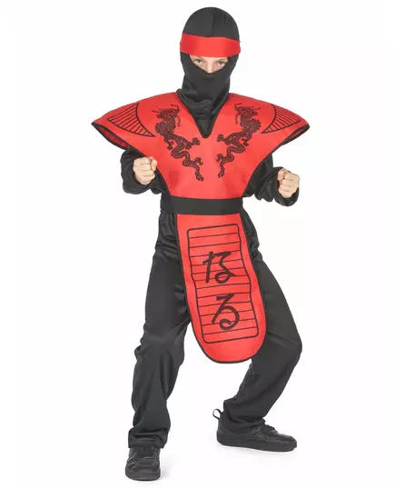 Kostium Ninja Czerwonego Smoka dla chłopca, Rozmiar: 4-6 lat (110-120 cm)