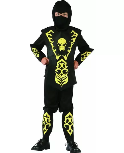 Żółty kostium ninja dla chłopca, Rozmiar: 10-12 lat (130-140 cm)