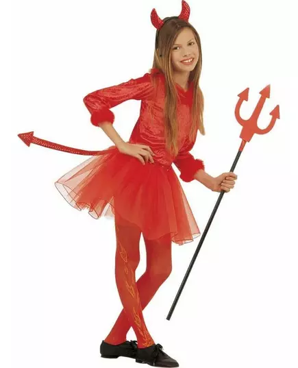 Kostium Małego Czerwonego Diabełka z tutu dla dziewczynek na Halloween, Rozmiar: 8-10 lat(140 cm)
