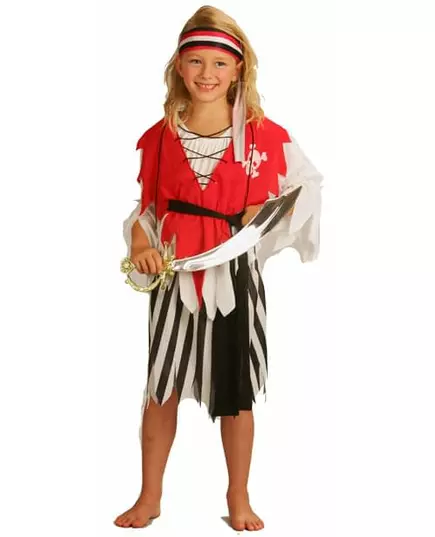 Kostium dziewczęcy pirat, Rozmiar: 4-6 lat (110-120 cm)