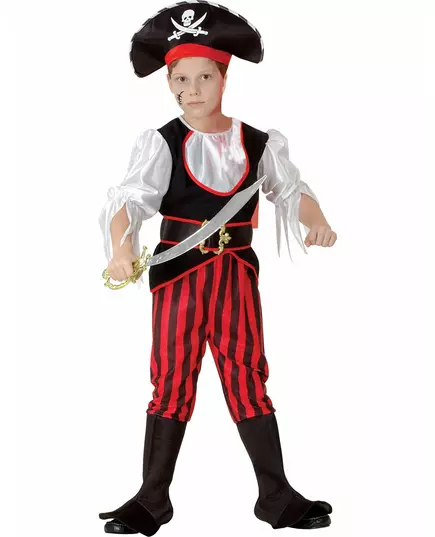Kostium pirat z efektem satyny dla chłopców, Rozmiar: 10-12 lat (130-140 cm)