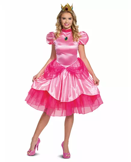 Kostium Księżniczka Peach™ Nintendo™ Deluxe dla kobiet, Rozmiar: Medium