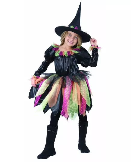 Kostium czarownicy na Halloween dla dzieci, Rozmiar: 4-6 lat (110-120 cm)