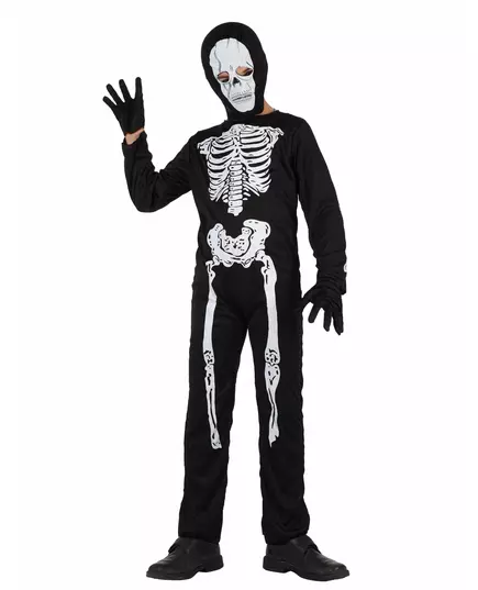 Halloweenowy kostium szkieletu dziecka, Rozmiar: 5-6 lat (115/130 cm)