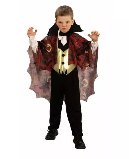 Żółto-czerwony kostium wampira dla chłopców na Halloween
