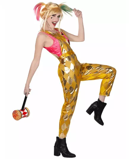 Damskie złote ogrodniczki Harley Quinn Birds of Prey™, Rozmiar: Large
