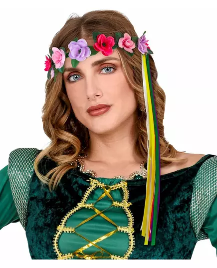 Wielokolorowy Kwiatowy Pierścień do Włosów dla Elf Hippy Wróżka