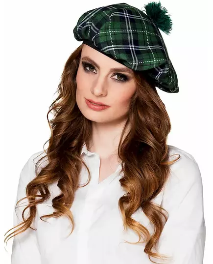Dorosły zielony szkocki beret