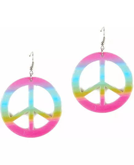 Peace &amp; love wielokolorowe plastikowe kolczyki dla dorosłych