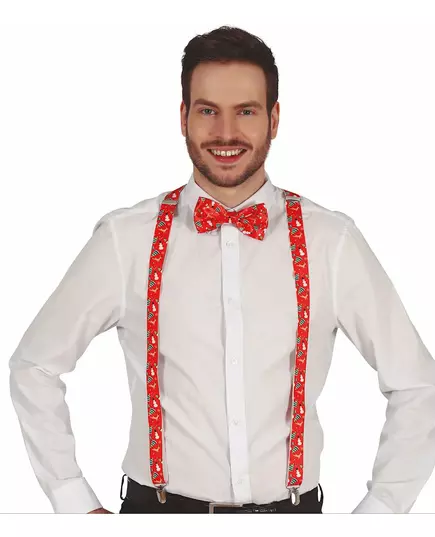 Czerwone świąteczne szelki dla dorosłych