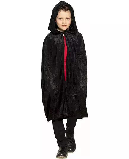 Dziecięca czarna peleryna welurowa 115 cm