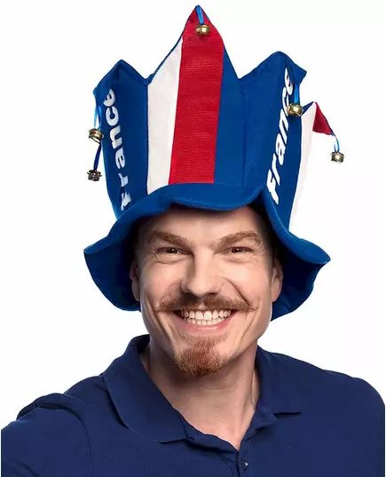 Czapka kibica z Francji dla dorosłych z dzwonkiem