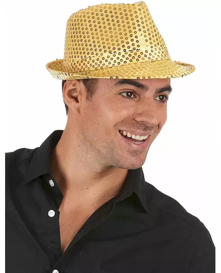 Czapka Borsalino z cekinami dla dorosłych