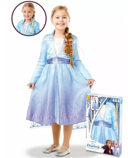 Zestaw kostiumu Elsy z Frozen 2 i warkocza dla dziewczynek