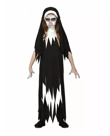 Kostium zakonnica zombie dla dziewczynki, Rozmiar: 5-6 lat (110-115 cm)