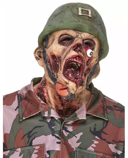 Maska lateksowa żołnierz zombie dla dorosłych