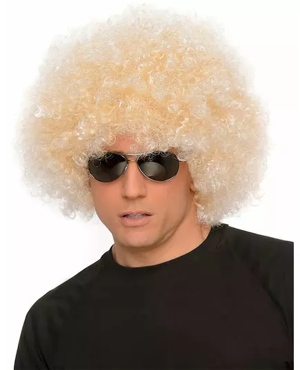 Gigantyczna blond peruka afro z lat 70.