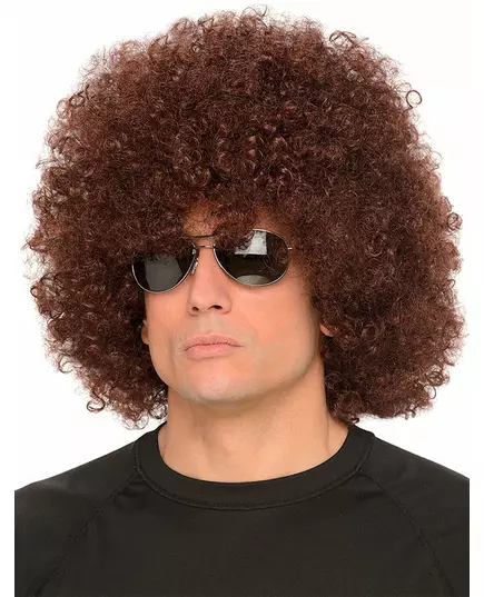Brązowa peruka afro dla dorosłych
