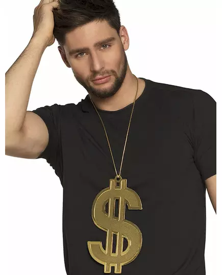 Naszyjnik dolarów 24 cm XL złoty dorosły