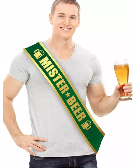 Zielony szalik Mister Beer dla mężczyzn