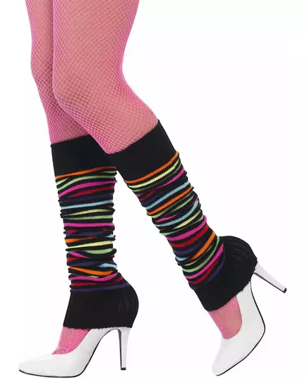 Legginsy damskie w czarno-kolorowe paski