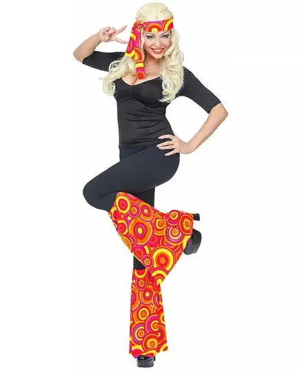 Zestaw opaska i legginsy Orange Bubbles z lat 70. dla dorosłych