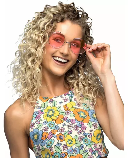 Różowe okulary w stylu hippy