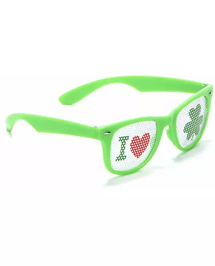 Plastikowe zielone okulary dla dorosłych na dzień św. Patryka