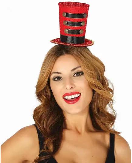 Czerwona mini czapka cheerleaderka damska