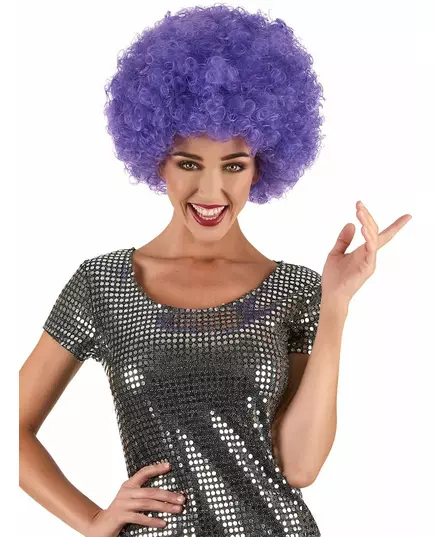 Wygodna fioletowa peruka afro disco dla dorosłych