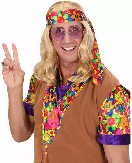 Peruka dla dorosłych hippie blond