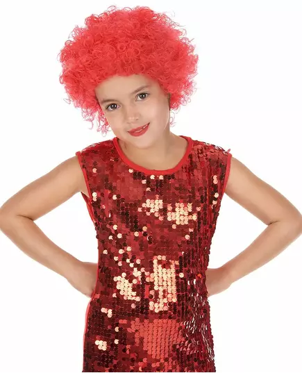 Peruka disco czerwona dla dzieci
