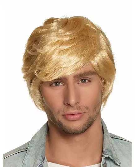 Męska blond krótka peruka retro
