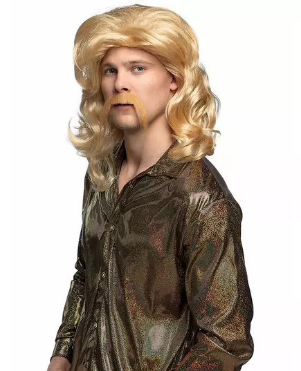 Męska blond peruka i wąsy