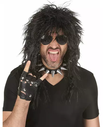 Czarna peruka hard rocker męska