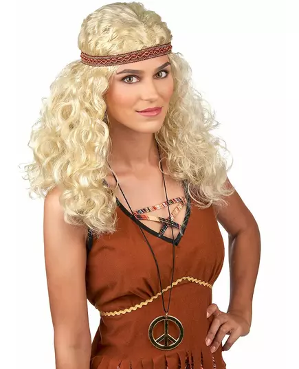 Blond peruka hipisowska