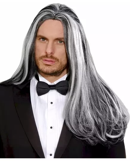 Długa dwukolorowa peruka wampira dla dorosłych na Halloween